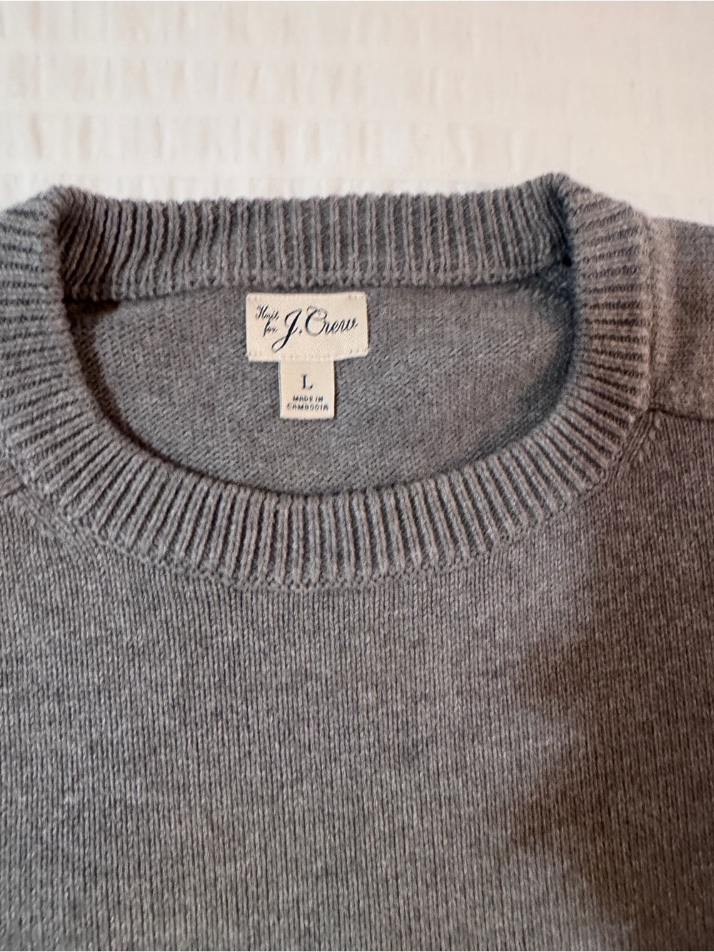 JCrew Heritage cotton crewneck sweater - Size L - Heather Gray - Worn Once - Picture 11 of 11